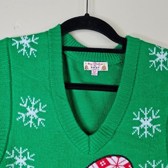 Merry Christmas by Poof gnome sweater vest size M - Picture 3 of 6